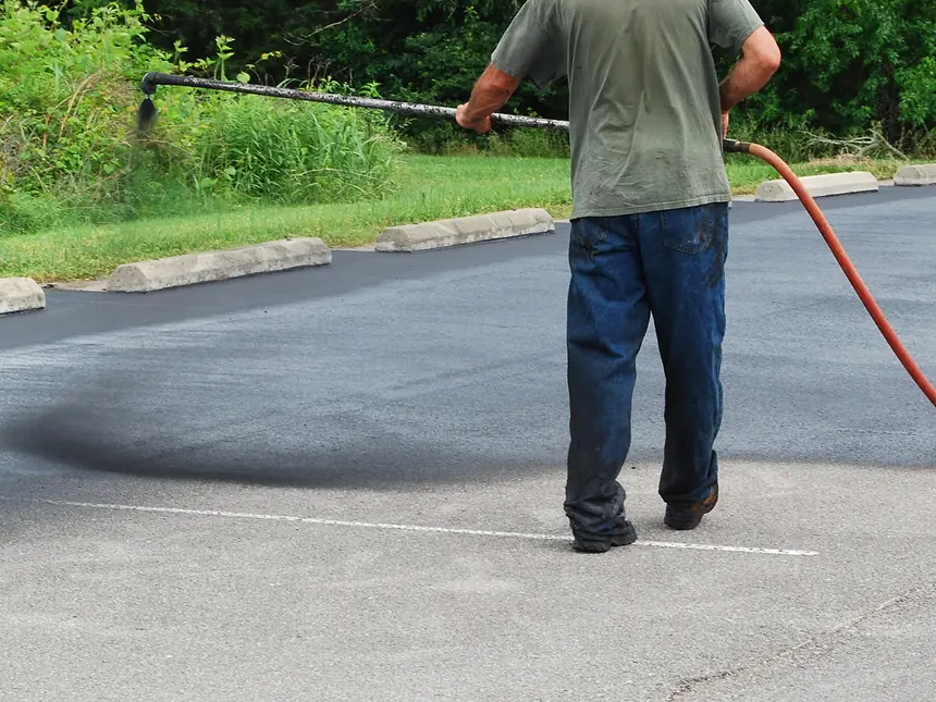 A large area part-way through surface treatment